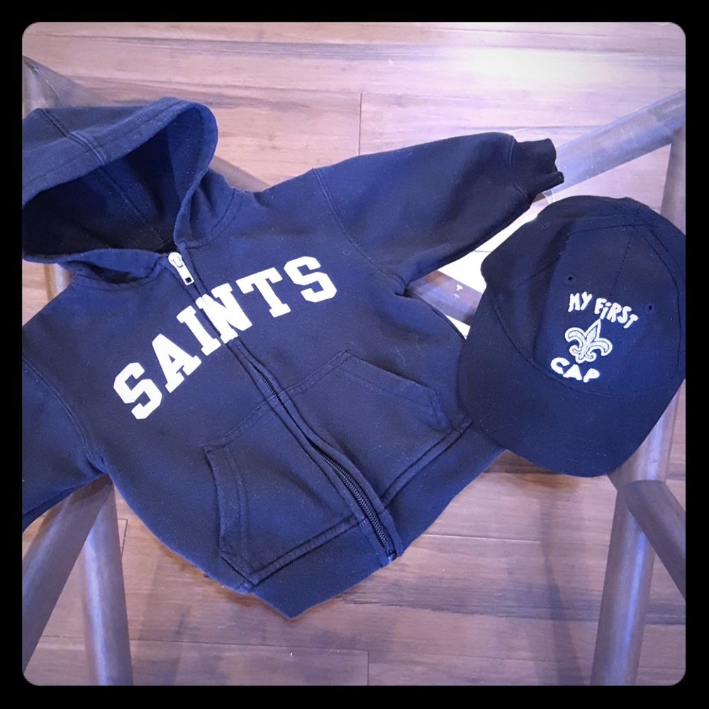 Vintage NFL Saints Apparel Infant Hoodie & Cap